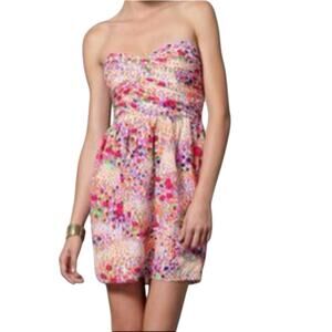 Shoshanna 100% Silk Strapless Floral Sweetheart Dress Size 2